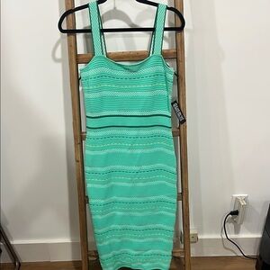 New York & Company Green Midi Dress